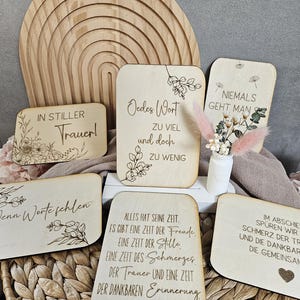 Laser file SVG/DXF for 6 beautiful mourning cards/condolence cards wood, mourning gift