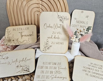 6枚の美しい喪章/弔辞カード（木製、喪の贈り物）のレーザーファイルSVG/DXF