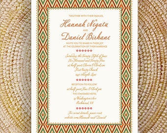 For the Culture Wedding Invitation, Ethiopian, Eritrean, Habesha, Amharic, Tigrinya