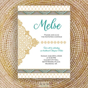Mighty Meskel Melse Invitation, Ethiopian, Eritrean, Habesha, Amharic, Tigrinya Wedding