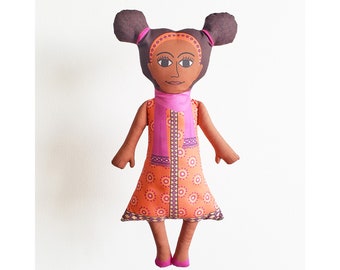 Zewdie - Black doll inspired by traditional Ethiopian art and design