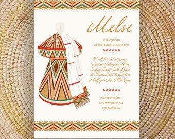 For the Culture Melse Invitation, Ethiopian, Eritrean, Habesha, Amharic, Tigrinya Wedding