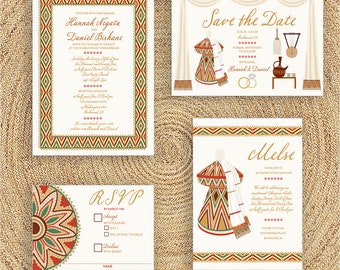 For the Culture Wedding Invitation Suite, Ethiopian, Eritrean, Habesha, Amharic, Tigrinya