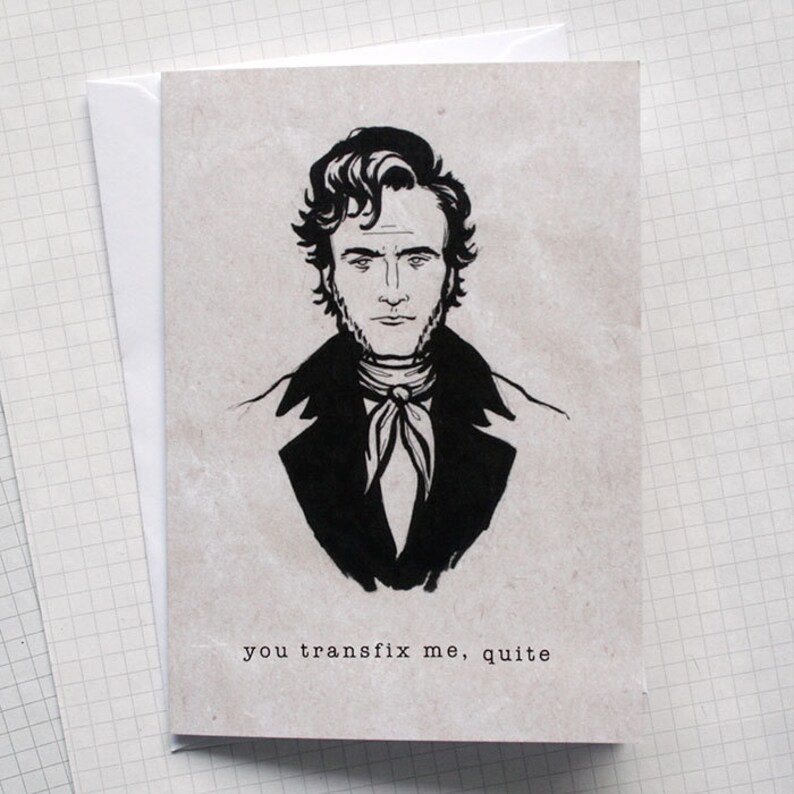 Mr Rochester Illustrated Card Jane Eyre Card valentines card image 1