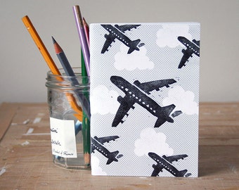 Aeroplanes Notebook - Jotter - Unlined Notebook - A6 - Travel Journal