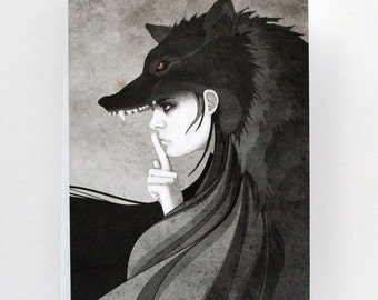 Wolf Girl - Illustrated Card - Blank Card - Birthday Card