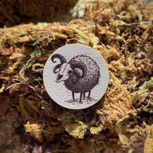 Spooky Sheep Wooden Pin Badge
