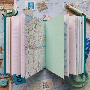Blaue UK Map Reisetagebuch - Wander oft Wunder immer - Mixed Paper Journal