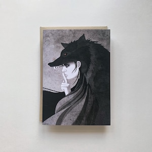 Wolfsmädchen - Illustrierte Karte - Geburtstagskarte - Blankokarte