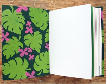 Tropical Wedding Guestbook - Monstera Leaves - Travel Journal - Memory Book - Mixed Paper Notebook