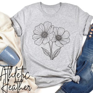 Blumen T-Shirt, Vintage Blumen Shirt, Blumen T-Shirt, Blumen Shirt, Geschenk für Frauen, Blumen Shirt, Damenhemden, Bester Freund Geschenk