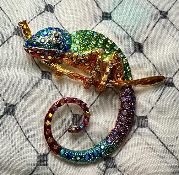 Lizard with multi colored rhinestones . Beautiful… - image 1