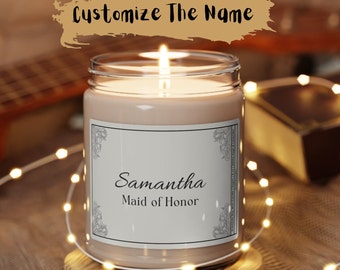 Custom Maid of Honor, bridemaid gifts, bridal party gifts, bridemaids gift, bridesmaid ask gift, bridesmaid candles, bridesmaid gifts