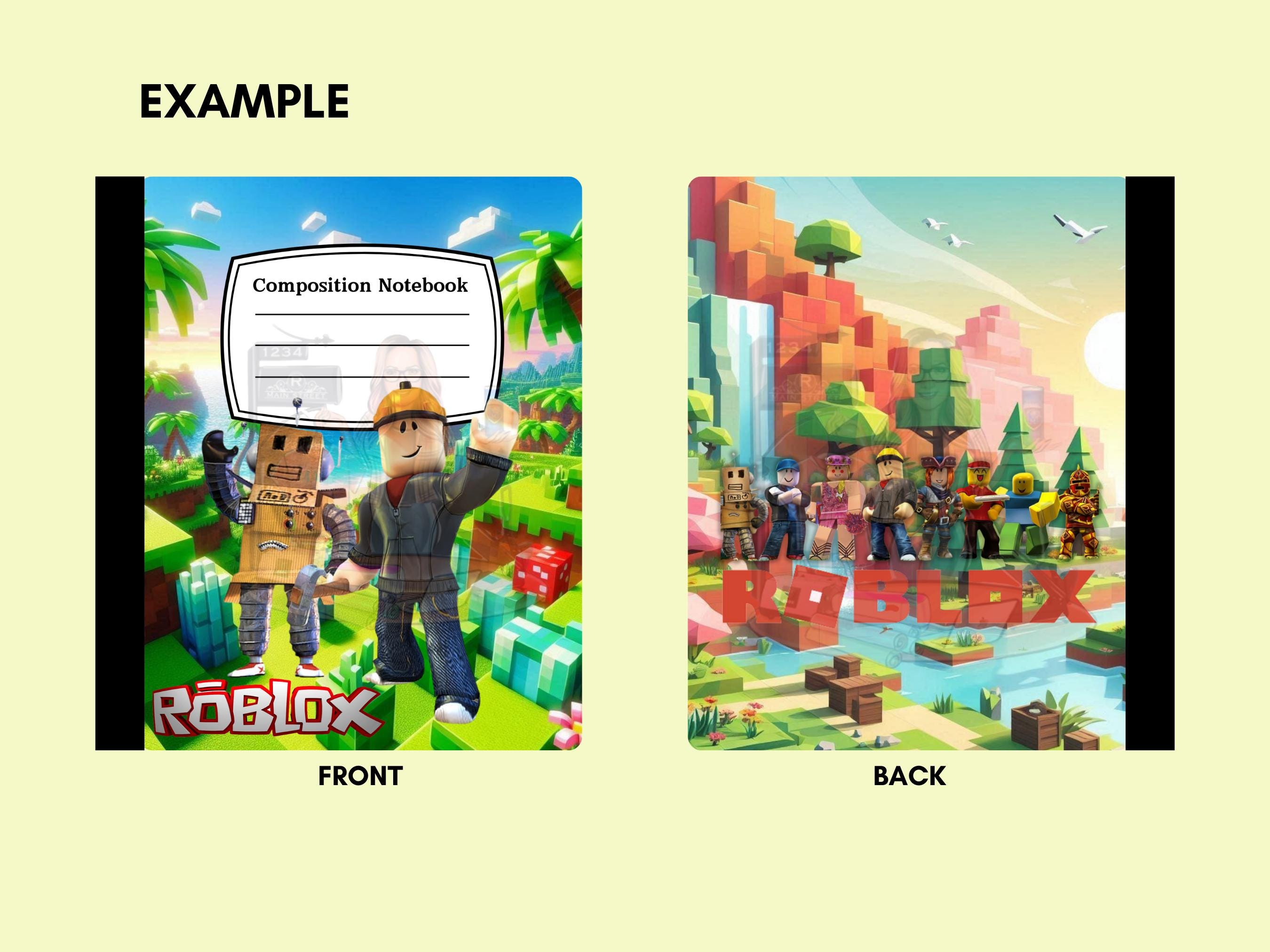 Printable Composition Notebook Cover, Roblox Boy/girl Notebook Cover ...
