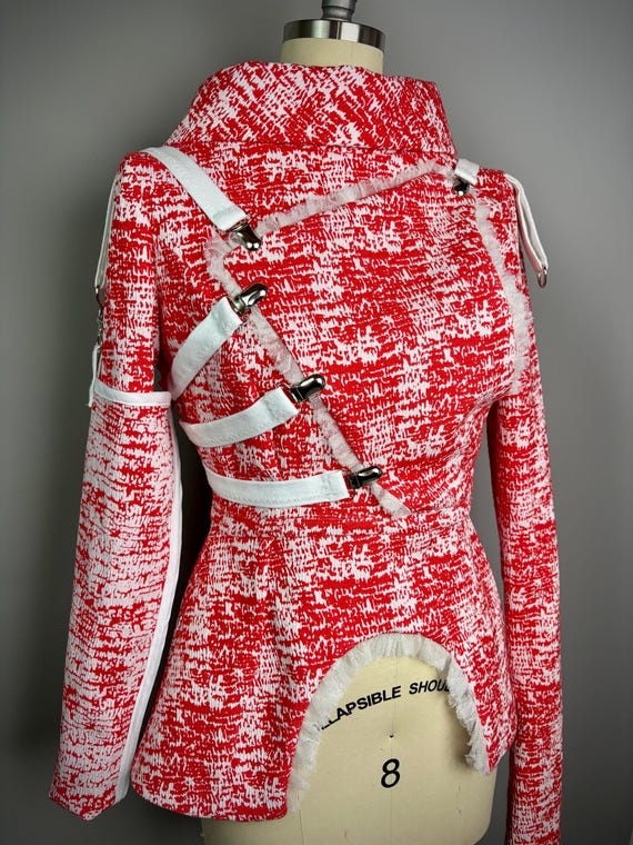 Red Textured Bondage Strait Jacket