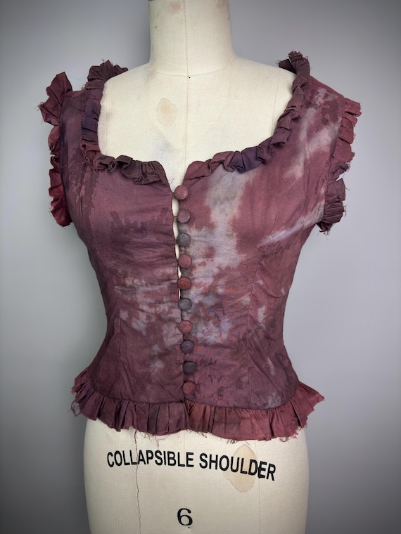Dirty Red Bleached Milkmaid Top