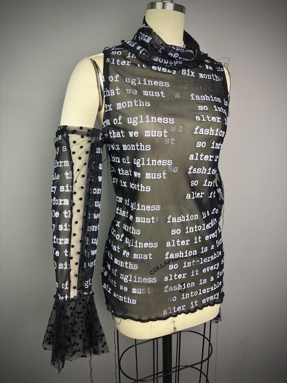 Black Sheer Mesh Anti Fashion Top