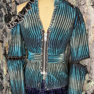 AntiLabel Teal Ombre Quilted Deconstructed Blazer Top Small image 5