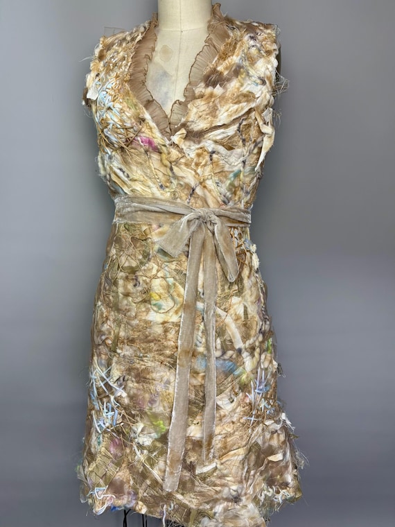 Textured Wool Yarn Ruffled Bodycon Dress