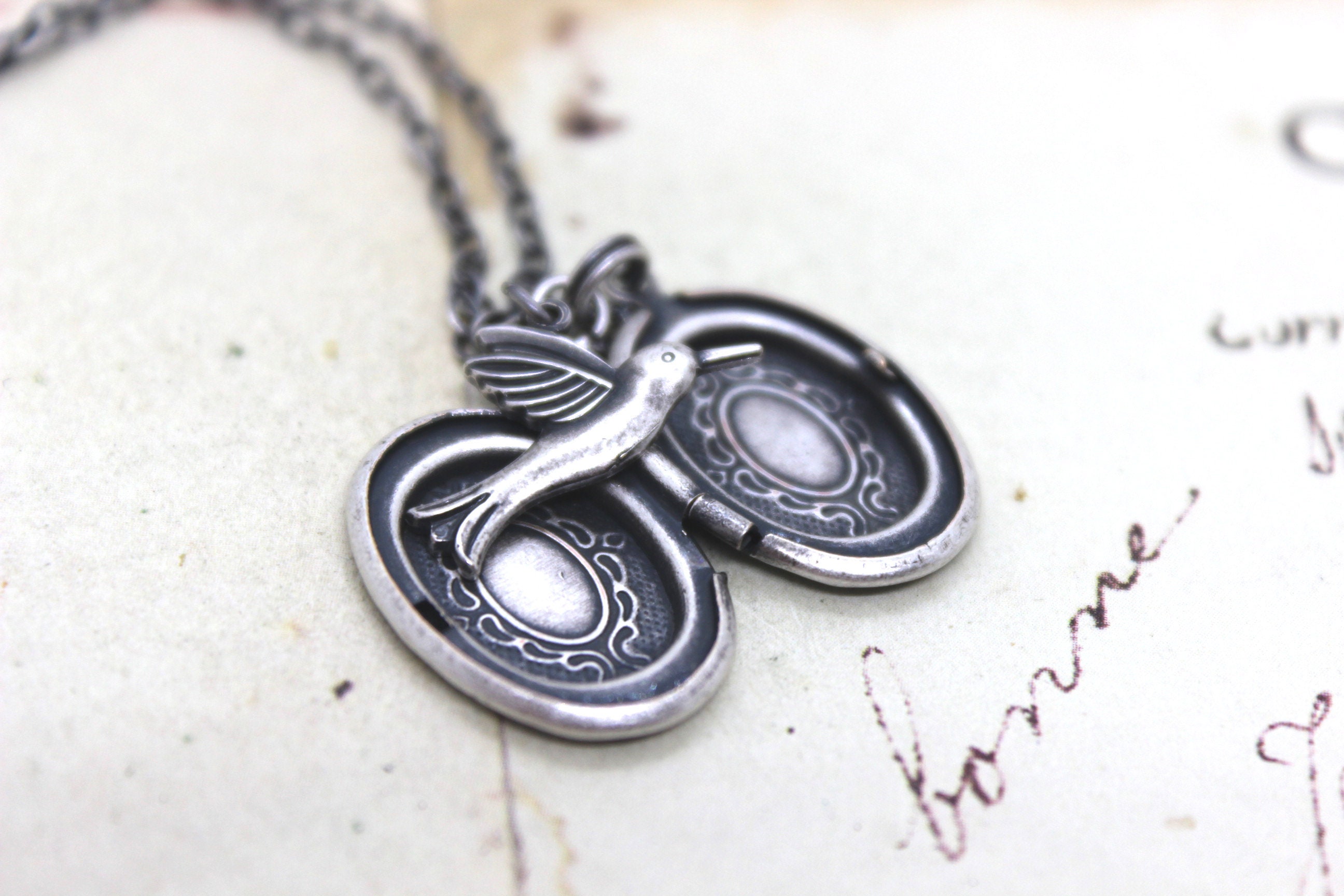 Argento - Ciondolo medaglione in argento vintage con catena - Catawiki