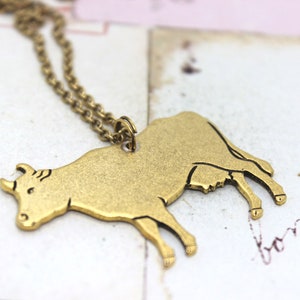 cow. necklace. in gold ox jewelry