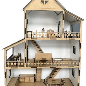 Uniek houten modelhuis | Decoratief bouwpakket: poppenhuis