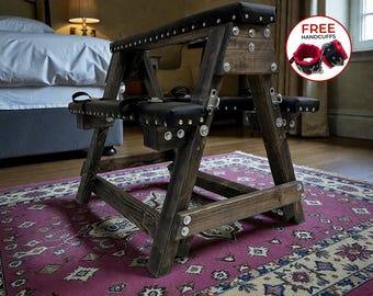 Wooden Support Bench, Adjustable Padded Seat for Studio Use