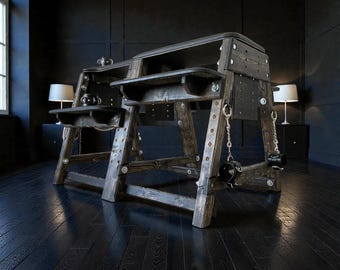 Adjustable Positioning Bench with Padded Supports for Private Studio Use