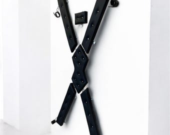 Wall Mounted St. Andrew’s Cross Frame - Wooden Bondage Cross Panels