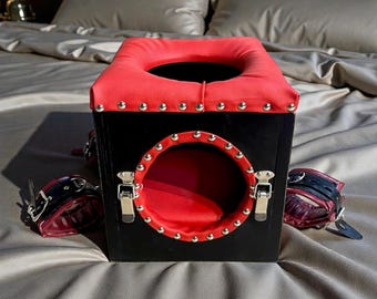 Lockable Wooden Head Box with Padded Interior