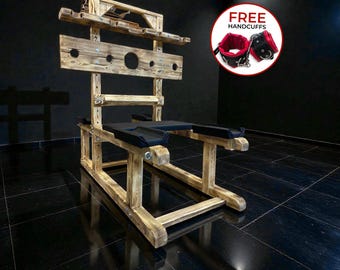 Wooden Positioning Frame with Padded Kneeling Bench, Studio Furniture