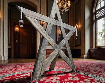 Freestanding Wooden Pentagram Frame