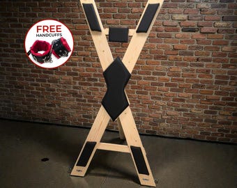 Adjustable Wooden Positioning Frame, X Shape Pose Stand with Padding
