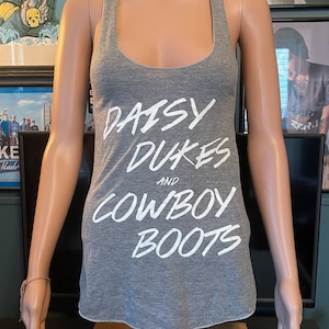 Daisy Dukes and Cowboy Boots - Womens Tank Top [grey]