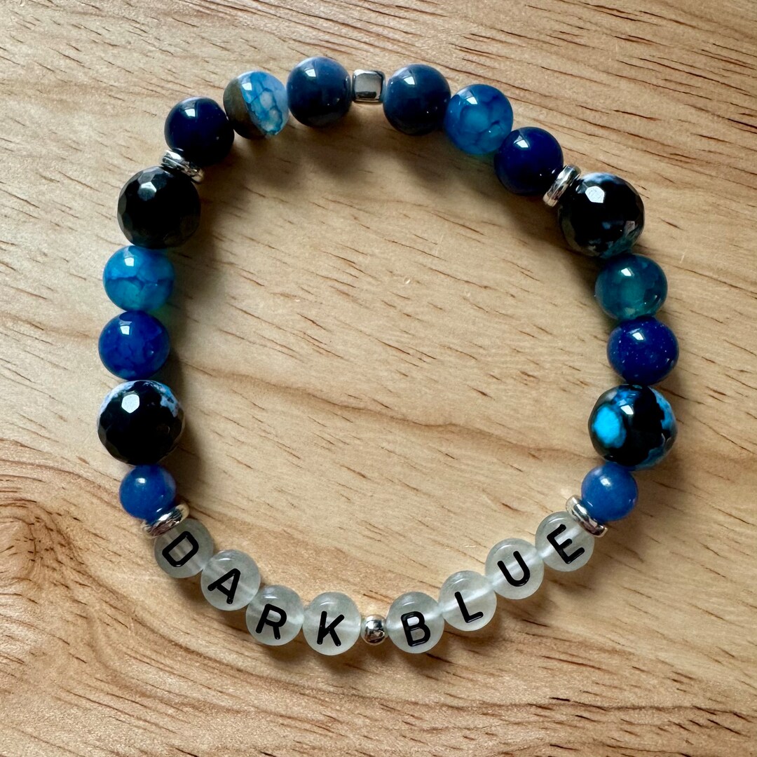 Dark Blue Lyric Word Bracelet Dear Jack Fundraiser Etsy