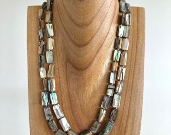 Two-strand abalone necklace