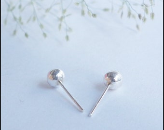 4 mm Silver Ball Stud Earrings, 925 Sterling Silver Minimal Stud Earring, Men Earrings, Cartilage Earrings Stud, Tiny Stud, Handmade Earring