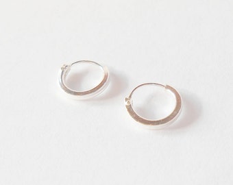 6 mm Square Tube Cartilage Hoop Earrings, 925 Sterling Silver, Tiny Hinged Hoop, Cartilage earring hoop, Tragus Helix Nose Lip Ring Piercing