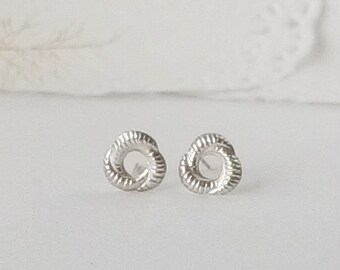 Silver Stud Earrings, 925 Sterling Silver Spiral Wave, Women Earrings, gift for her,