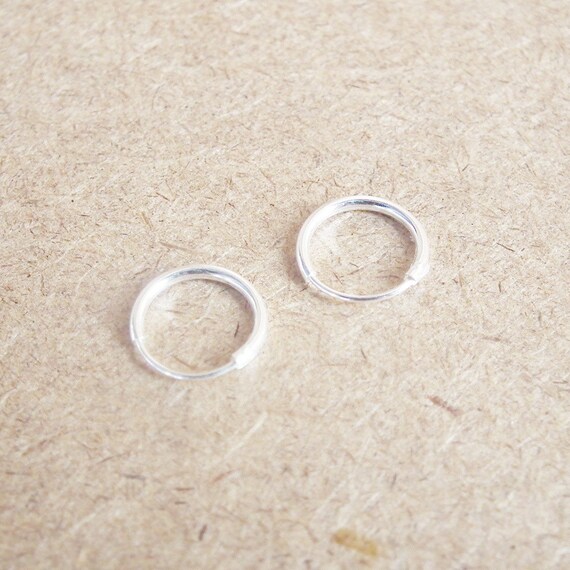 Unisex Negro De Plata Esterlina 925 8mm Onyx Huggie Pendientes De Aro Helix Joyas