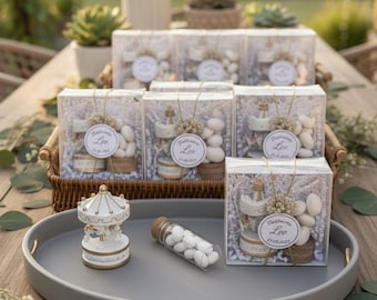 Personalized Rustic Wedding Favors with Almond Dragees, Custom Baby Shower Gifts
