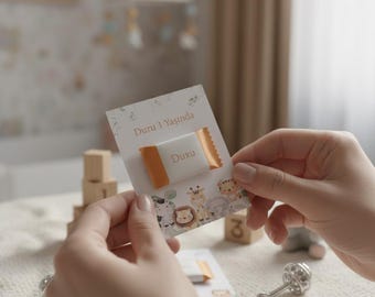 Personalized Safari 1st Birthday Chocolate Favors: Custom Party Treats