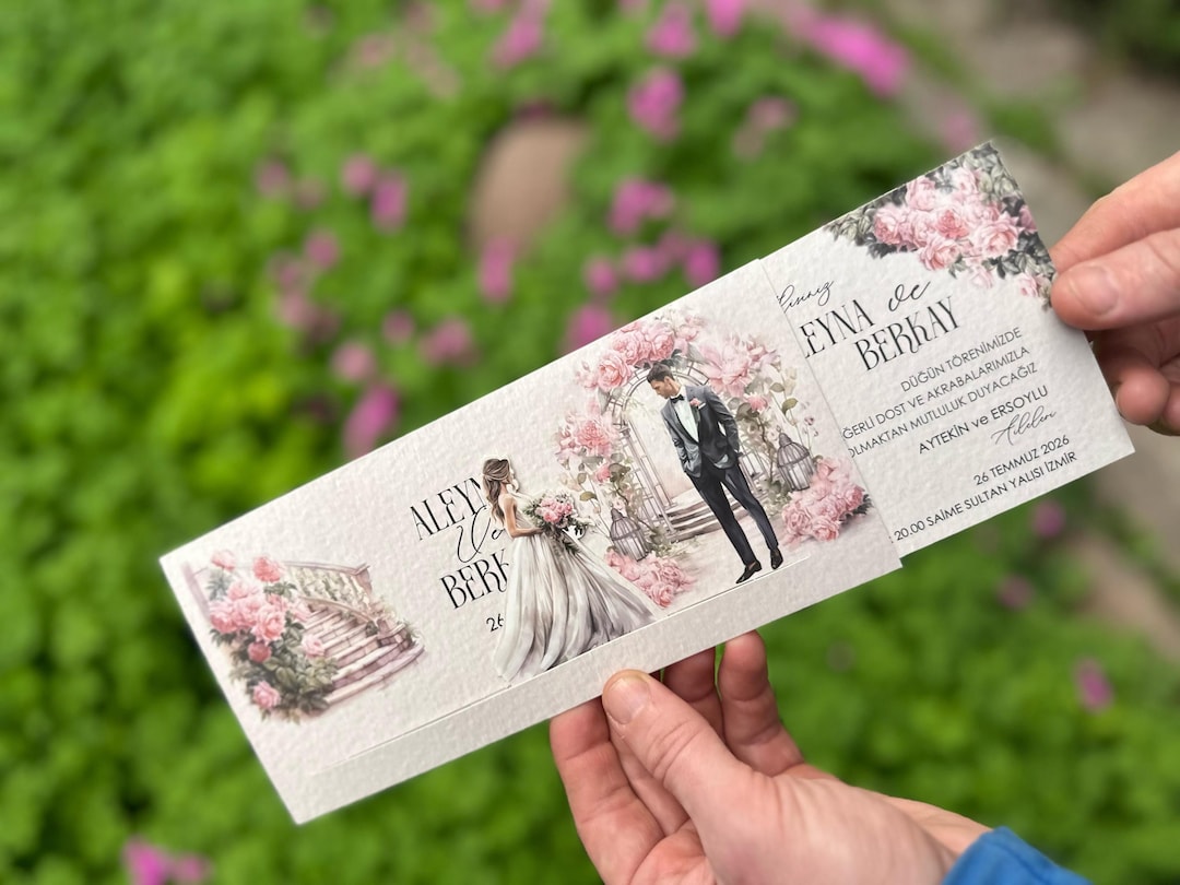 Sliding Bride and Groom Animated Floral Wedding Invitation - Etsy