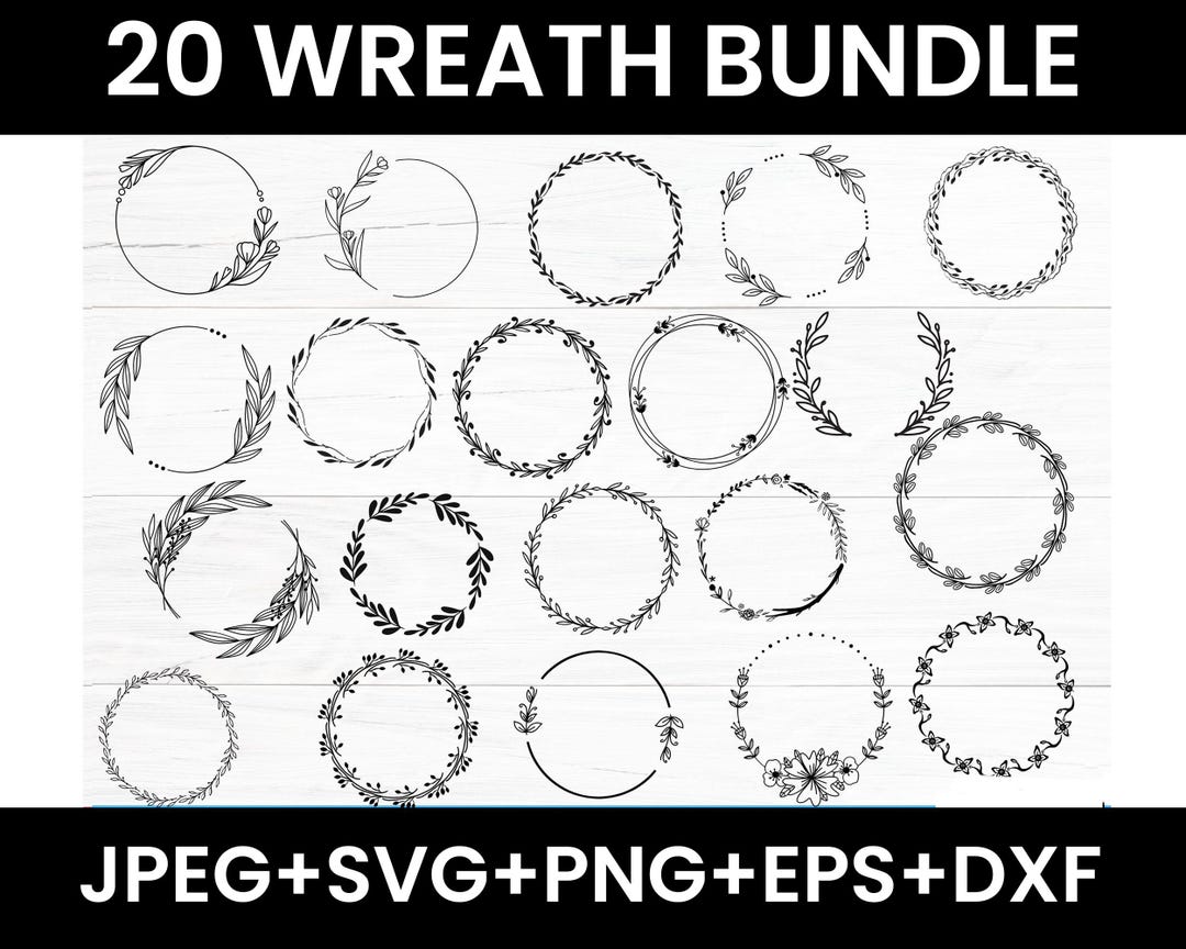 Wreath Svg Bundle Floral Wreath Bundle Laurel Wreath Svg Flower Svg ...