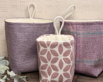 Purple Palette Hanging Basket | Textile Storage Pot 4 sizes