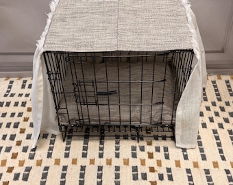 Breathable Dog Crate Cover: Black & White Designer Fabric, Handmade in UK
