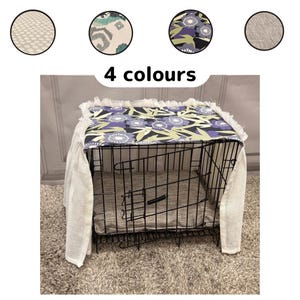 Breathable Summer Cage Cover, Fabric Dog Crate Cover with Sheer Panels – Custom Size Available | Modern Minimalist Design