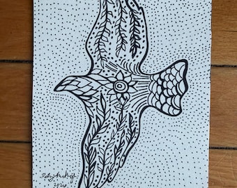 Original Ink Drawing: “Higher Ground” signed by Kelsey McHugh (5”x7” artwork)