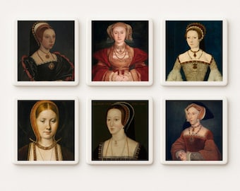 Heinrich VIII. und sechs Frauen Keramikfliesen - Tudor Dynastie Kollektion