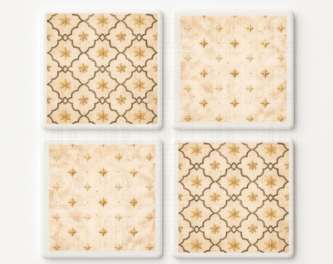 Medieval Star Ceramic Coasters | Set of 4